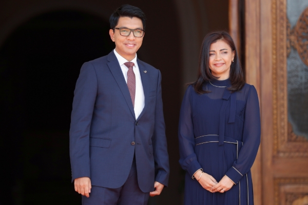 Madagascar's President Andry Rajoelina and his wife Mialy.