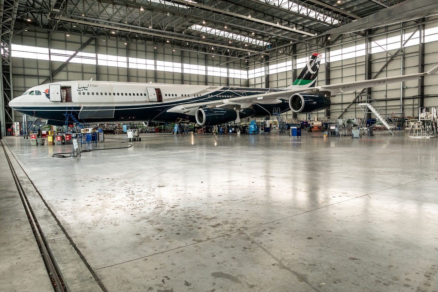Muammar Gaddafi's VIP Airbus A340.