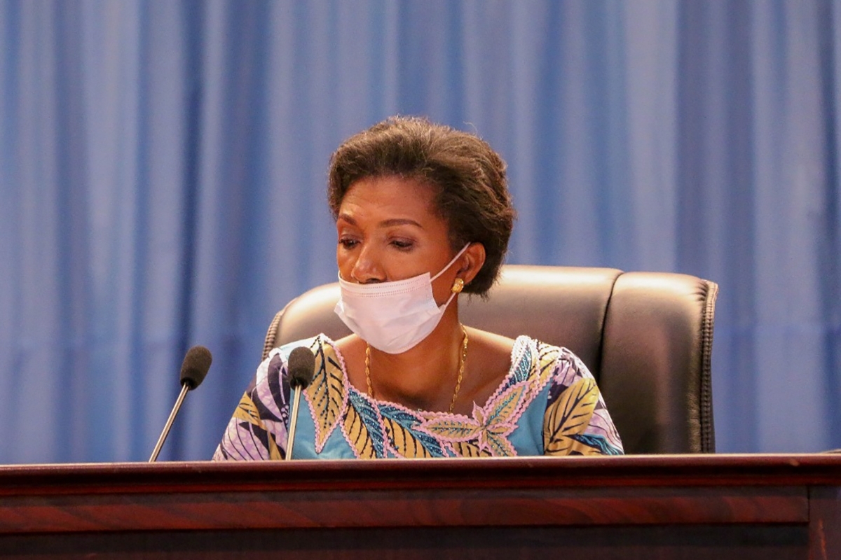 Jeanine Mabunda, in the 8th of October 2020,when she was leading the DRC's National Assembly.