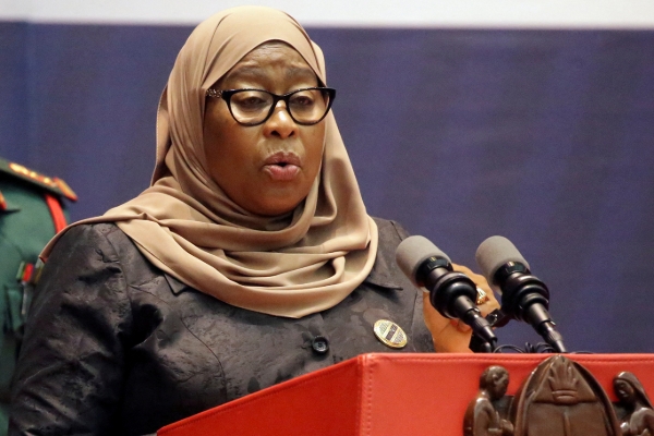 Tanzania's president Samia Suluhu Hassan.