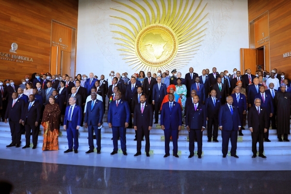 African leaders at the 35th Ordinary Session of the Assembly of AU heads of state on 5 February 2022.
