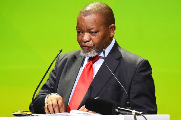 South African Energy Minister Gwede Mantashe, shown here at the Investing in African Mining Indaba conference in May 2022.