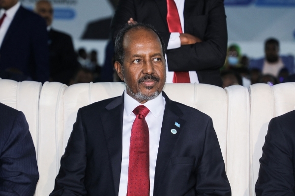 Somalia's new president Hassan Sheikh Mohamud at his inauguration ceremony on 9 June 2022.