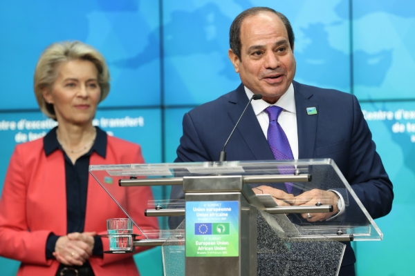 Egyptian President Abdel Fattah al-Sisi in Brussels in February 2022.