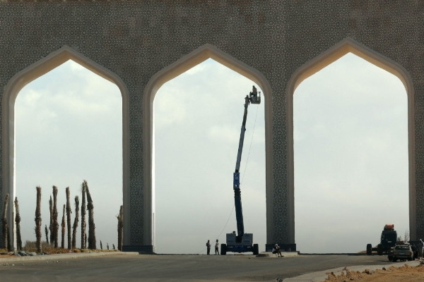 Gates near the Central Business District (CBD), in the New Administrative Capital (NAC) east of Cairo, Egypt, on 15 January 2023.