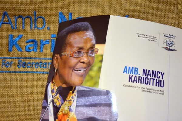 Kenyan candidate for the post of secretary-general of the International Maritime Organization, Nancy Karigithu.
