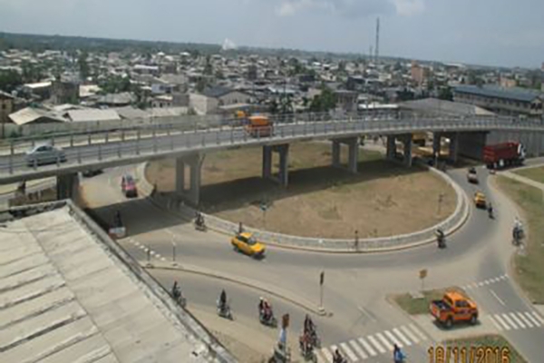 The eastern entrance to Douala, Cameroon in 2016.