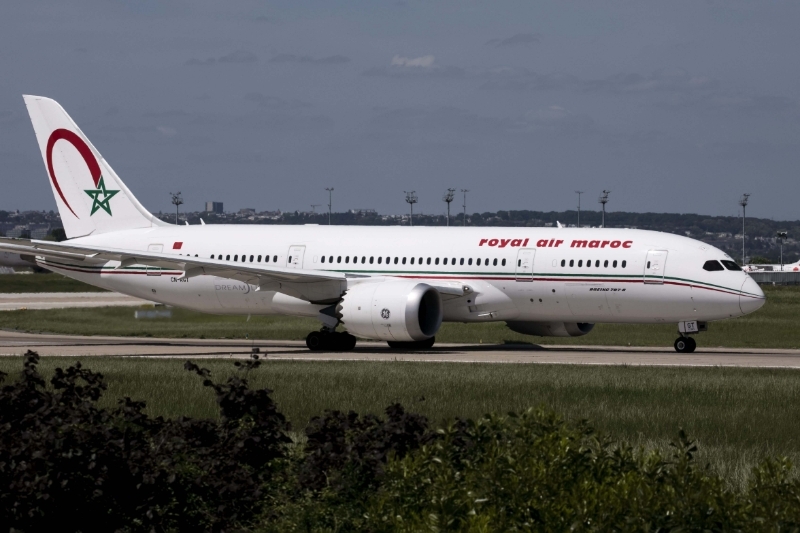 A Royal Air Maroc Boeing 787 at Paris Orly airport