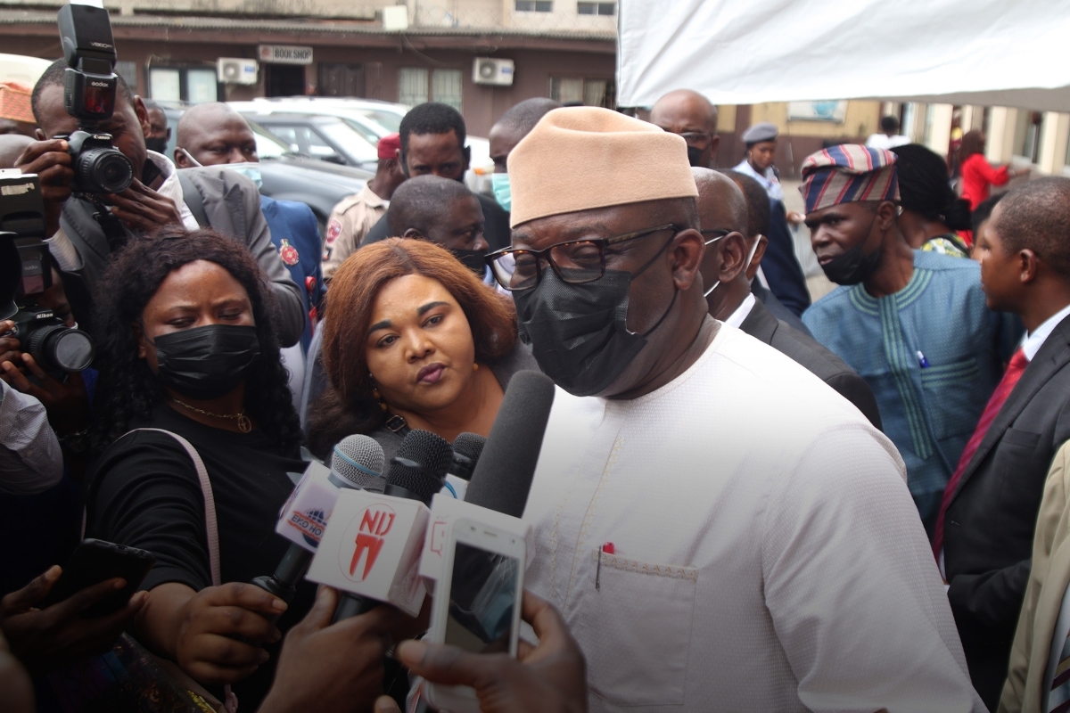 Ekiti state governor Kayode Fayemi, in Lagos, Nigeria, 29 November 2021.