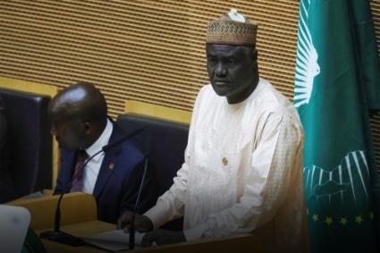 The Chairperson of the African Union Commission, Moussa Faki, in Addis Ababa, on 18 February 2023.