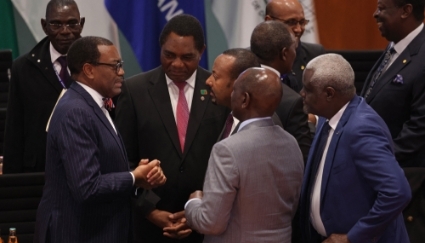President of the African Development Bank, president of Zambia, prime minister of Ethiopia, president of Kenya and chairman of the African Union Commission, on 20 November 2023 in Berlin, Germany.