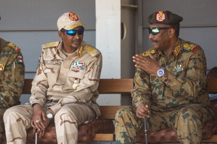 General Mohamed Hamdan Dagalo aka Hemeti (left), with the chairman of the Sovereign Council, General Abdel Fattah al-Burhan.