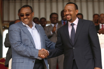 Deputy Prime Minister Demeke Mekonnen (left) and Prime Minister Abiy Ahmed Ali.