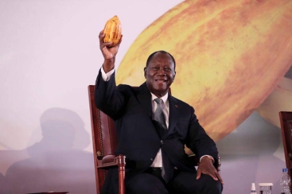 Ivorian President Alassane Ouattara on World Cocoa Day, 1 October 2020.