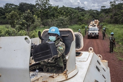 A MINUSCA patrol in the Central African Republic.