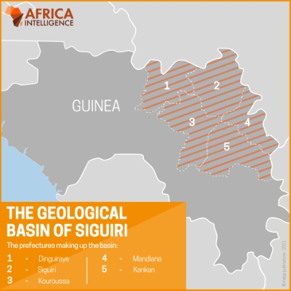 The geological basin of Siguiri.