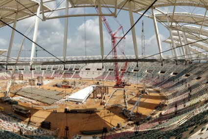 Initially led by the Italian Gruppo Piccini, the Paul Biya Stadium construction site (pictured here in 2017-2018) is now being handled by Magil construction.