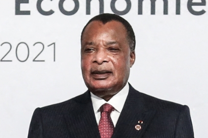 Congo's president Denis Sassou Nguesso in Paris in May, 2021.