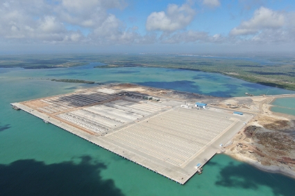 The first berth of the new port of Lamu.
