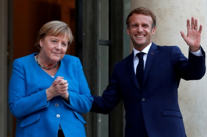 German Chancellor Angela Merkel was received by French President Emmanuel Macron on 16 September 2021 at the Elysée Palace.