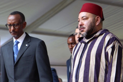 Mohammed VI during one of his visits to Rwandan president Paul Kagame in 2016.