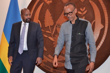 Muhoozi Kainerugaba with his uncle Paul Kagame.