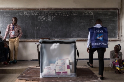 A polling station in Kinshasa for the presidential election held in December 2018.