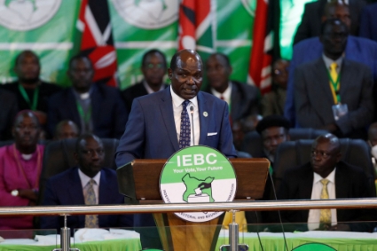 Wafula Chebukati, the chairman of the IEBC, announced the results of the presidential election on 15 August.
