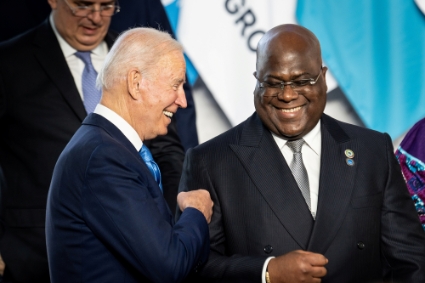 US president Joe Biden and his Congolese counterpart Félix Tshisekedi in October 2021.