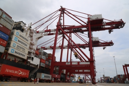A wharf of the Port of Pointe Noire in the Republic of Congo on 16 December 2019.