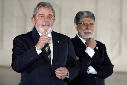 Brazilian President Luiz Inacio Lula da Silva in 2010 and his former foreign minister Celso Amorim.