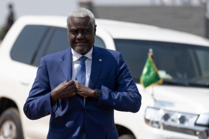 The chairperson of the African Union Commission, Moussa Faki Mahamat, on June 23, 2022 in Kigali, Rwanda.