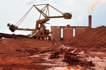 A bauxite factory at Kamsar in Guinea.