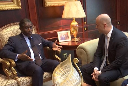 Meeting between the President of Equatorial Guinea Teodoro Obiang Nguema and Selim Bora, president of the Turkish conglomerate Summa, in April 2019.