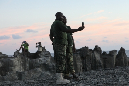Soldiers from the Uganda People's Defense Force deployed with AMISOM in Somalia.