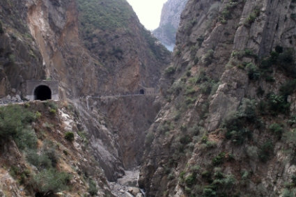 Moutain road in Kherrata Gorge.