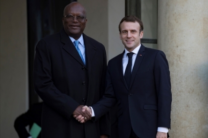 Burkinabe President Roch Marc Christian Kaboré and his French counterpart Emmanuel Macron in December 2018.