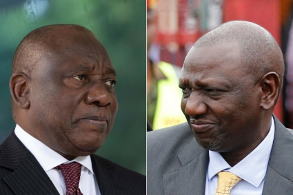 South African President Cyril Ramaphosa and his Kenyan counterpart William Ruto.
