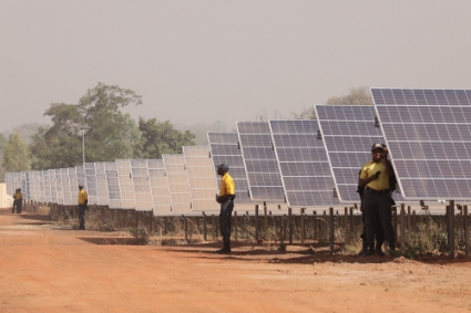 Solar panels of the solar energy power plant in Zagtouli, near Ouagadougou, on its inauguration day on 29 November 2017.