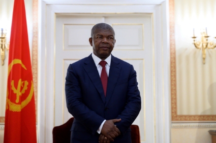 Angolan president Joao Lourenco at the presidential palace in Luanda.
