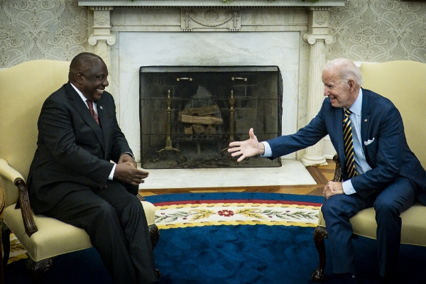 South African President Cyril Ramaphosa met his US counterpart Joe Biden in Washington on 16 September 2022.