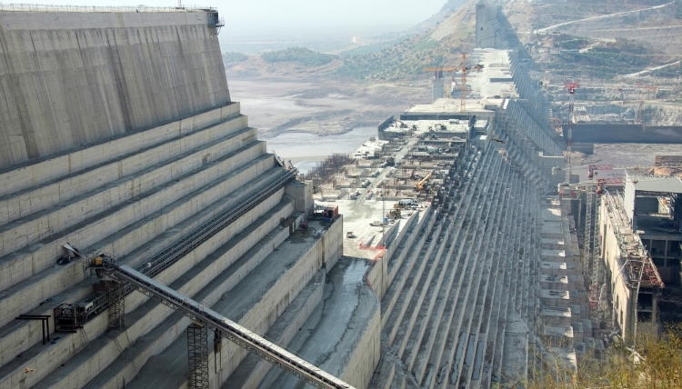 Grand Ethiopian Renaissance Dam construction.