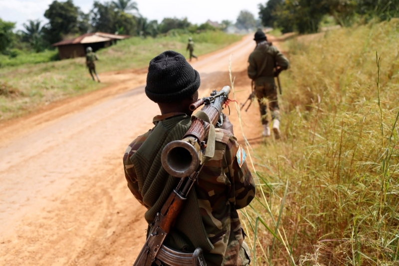Congolese soldiers from the Armed Forces of the Democratic Republic of Congo (FARDC).