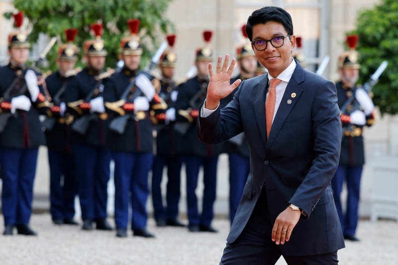 President of Madagascar Andry Rajoelina at the Elysee Palace, Paris, 22 June 2023.