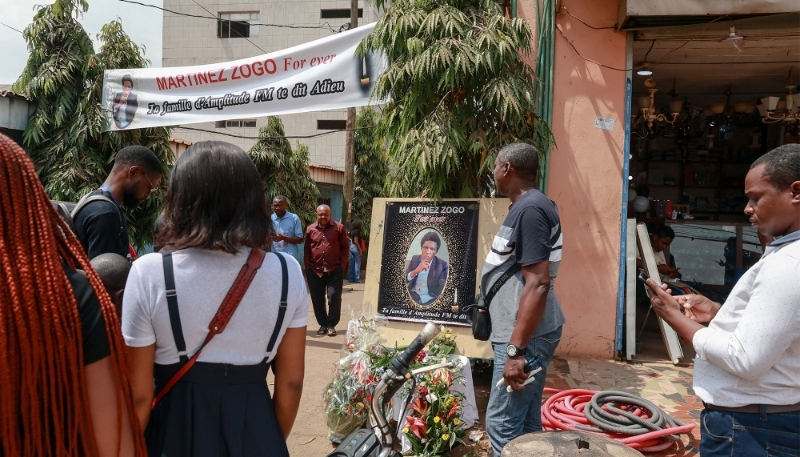 A ceremony in honour of Martinez Zogo in Yaoundé, 23 January 2023.