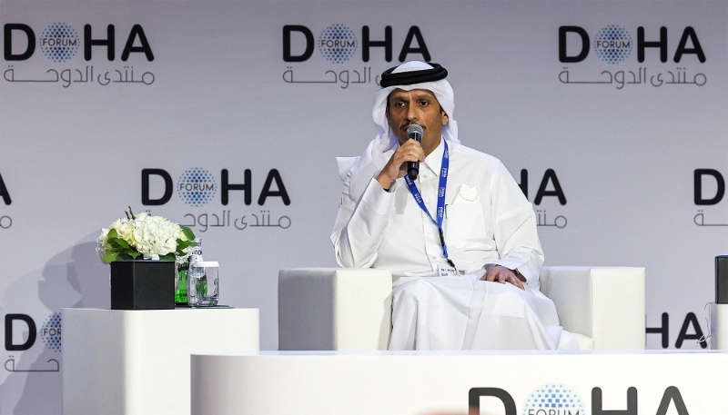Qatar's Prime Minister Mohammed bin Abdulrahman bin Jassim al-Thani in Doha on 26 March 2022.