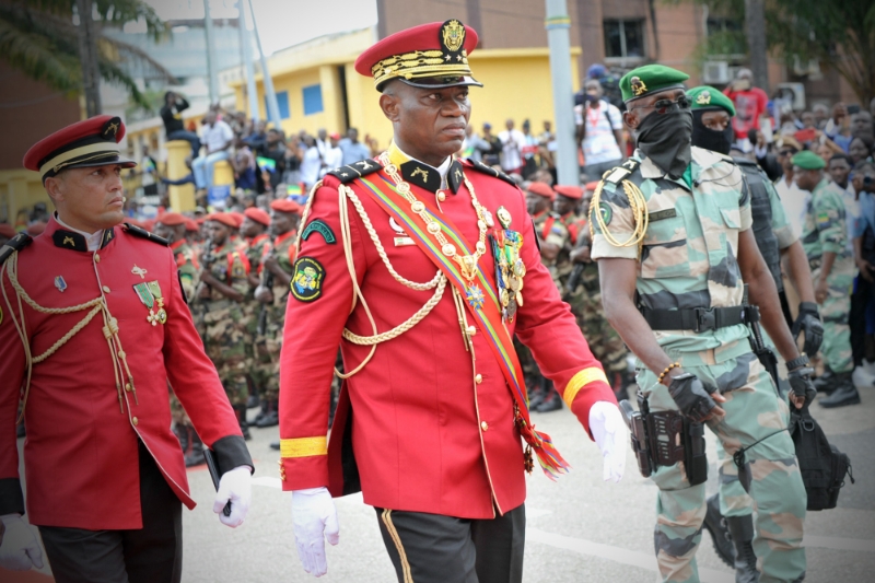 The head of the junta, General Brice Oligui Nguema, in Libreville, Gabon, on 4 September 2023.