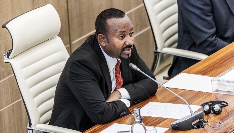 Ethiopian prime minister Abiy Ahmed at a session of parliament in Addis Ababa, Ethiopia, on 28 March 2023. 