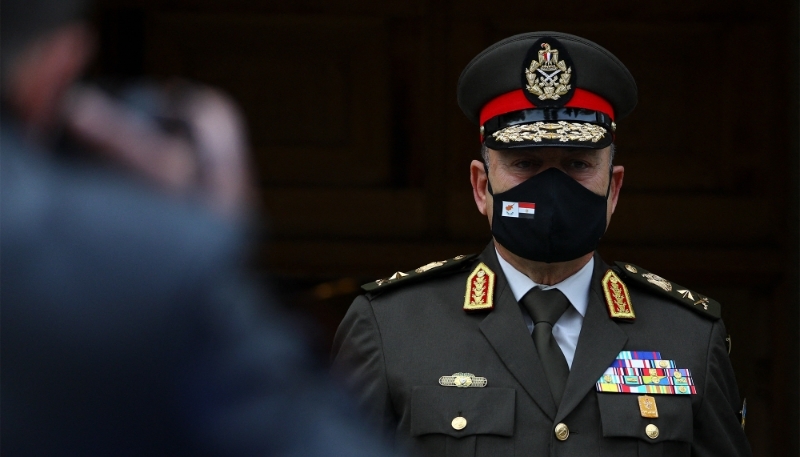 The Chief of Staff of the Egyptian Armed Forces, Lieutenant General Osama Askar, in Nicosia (Cyprus) on 29 March 2022. 