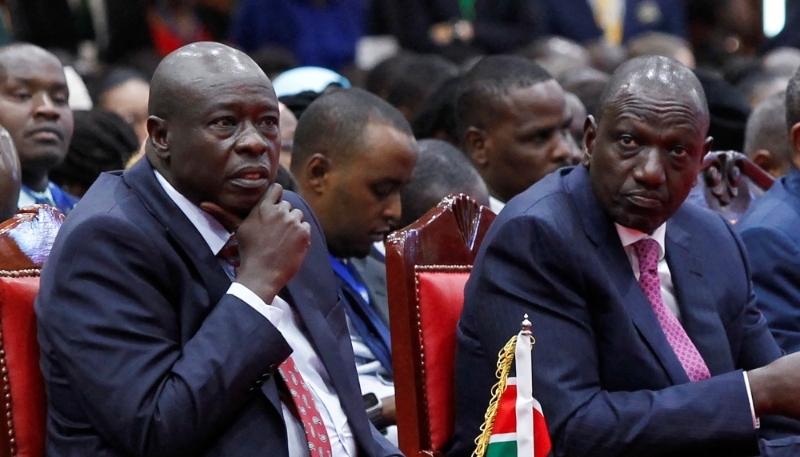 Kenya's President William Ruto and his deputy Rigathi Gachagua in Nairobi, Kenya, 4 September 2023. 